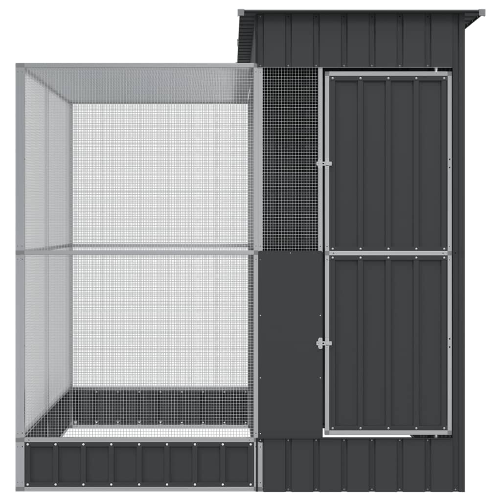 vidaXL Voliera de păsări cu extensie, argintiu, 209x203x216 cm, oțel vidaXL Voliera de păsări cu extensie, argintiu, 209x203x216 cm, oțel