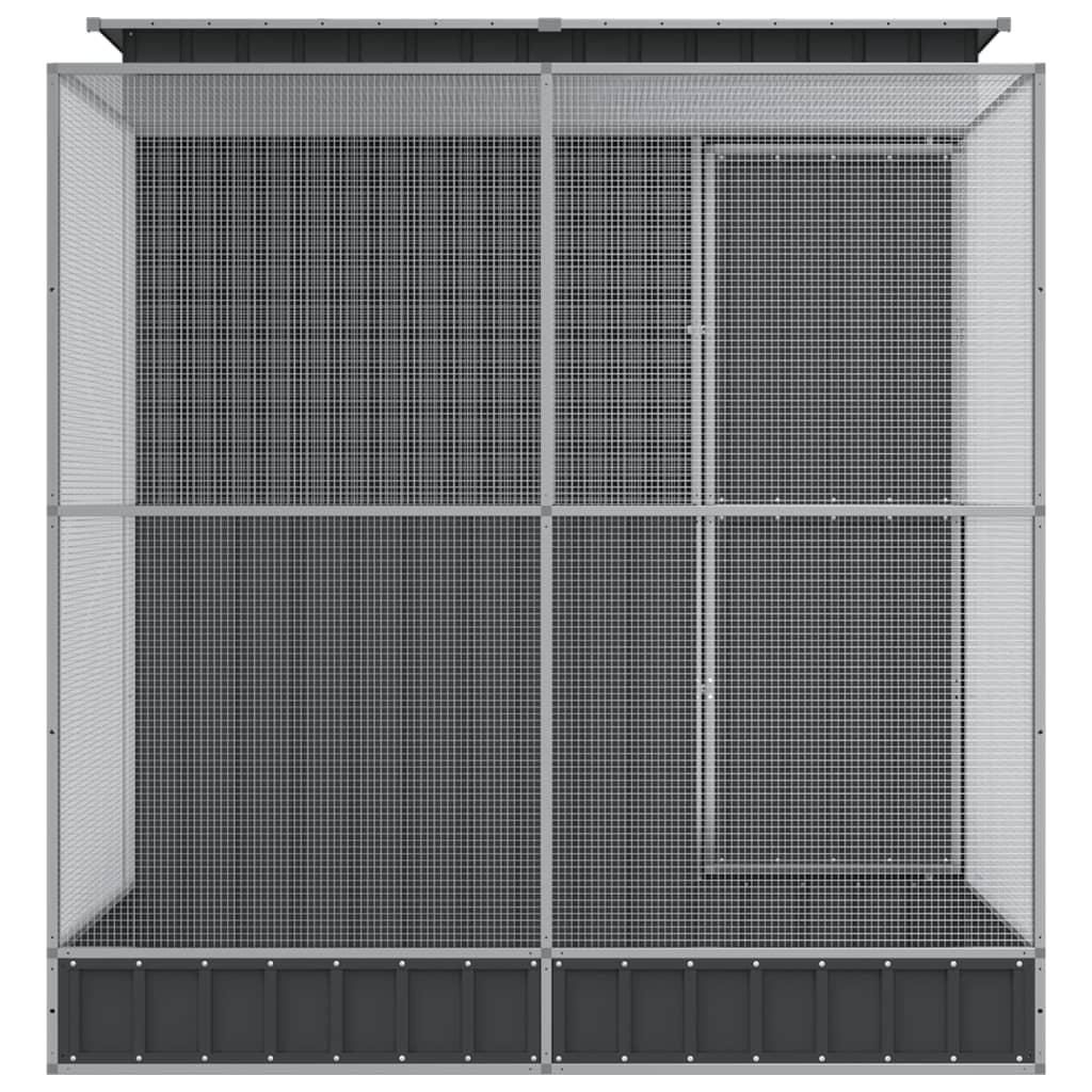 vidaXL Voliera de păsări cu extensie, argintiu, 209x203x216 cm, oțel vidaXL Voliera de păsări cu extensie, argintiu, 209x203x216 cm, oțel