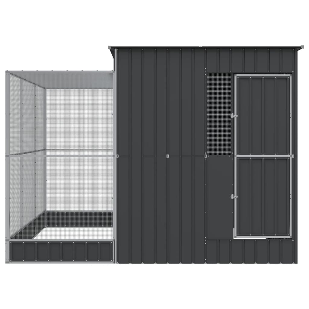 vidaXL Voliera de păsări cu extensie, argintiu, 290x303x216 cm, oțel vidaXL Voliera de păsări cu extensie, argintiu, 290x303x216 cm, oțel