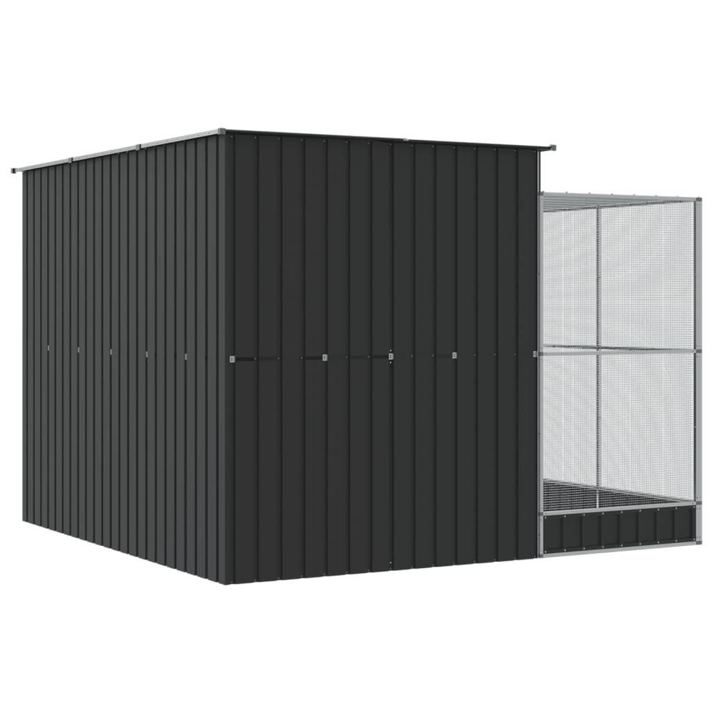 vidaXL Voliera de păsări cu extensie, argintiu, 290x303x216 cm, oțel vidaXL Voliera de păsări cu extensie, argintiu, 290x303x216 cm, oțel