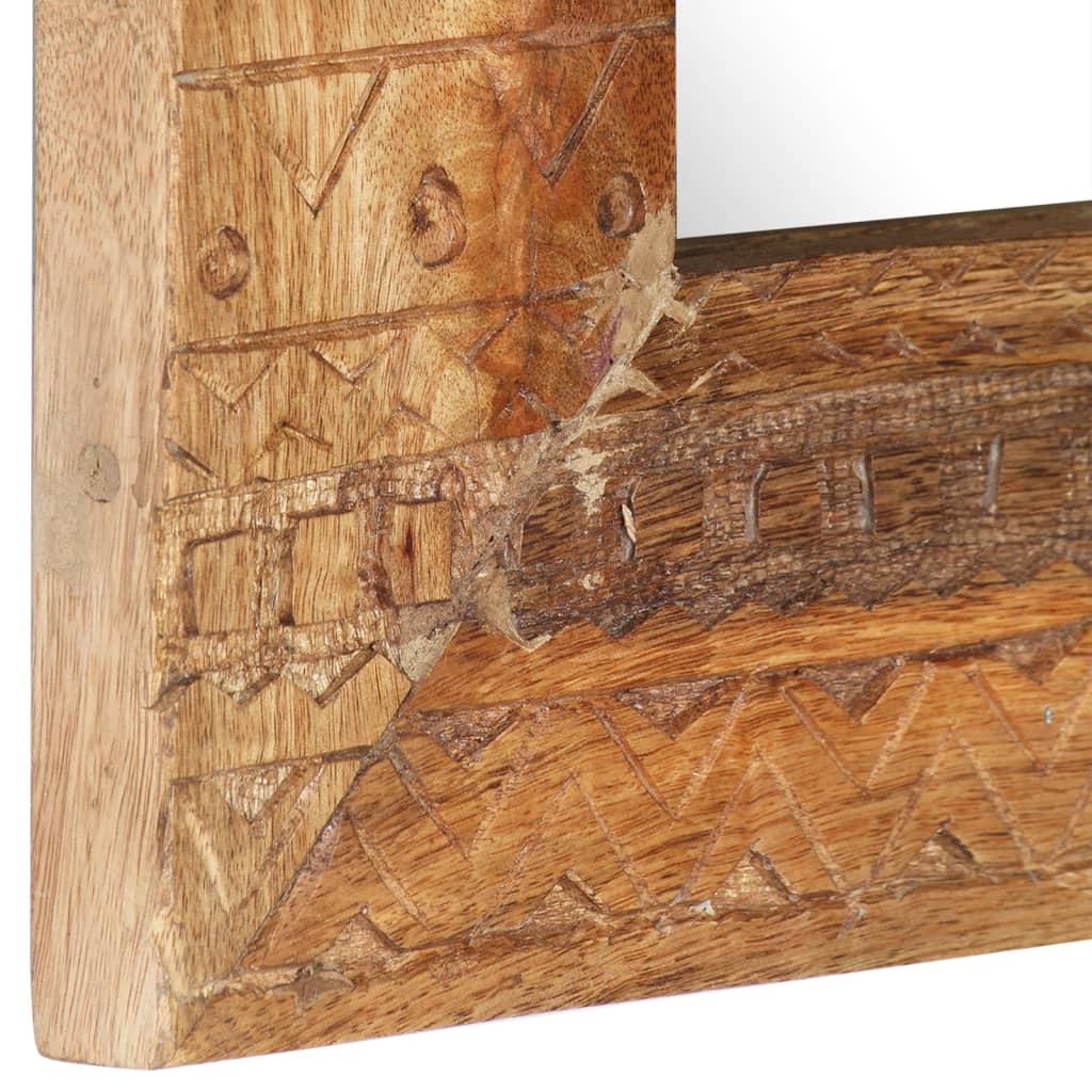 vidaXL Oglindă sculptată manual, 50x50x2,5 cm, lemn masiv de mango