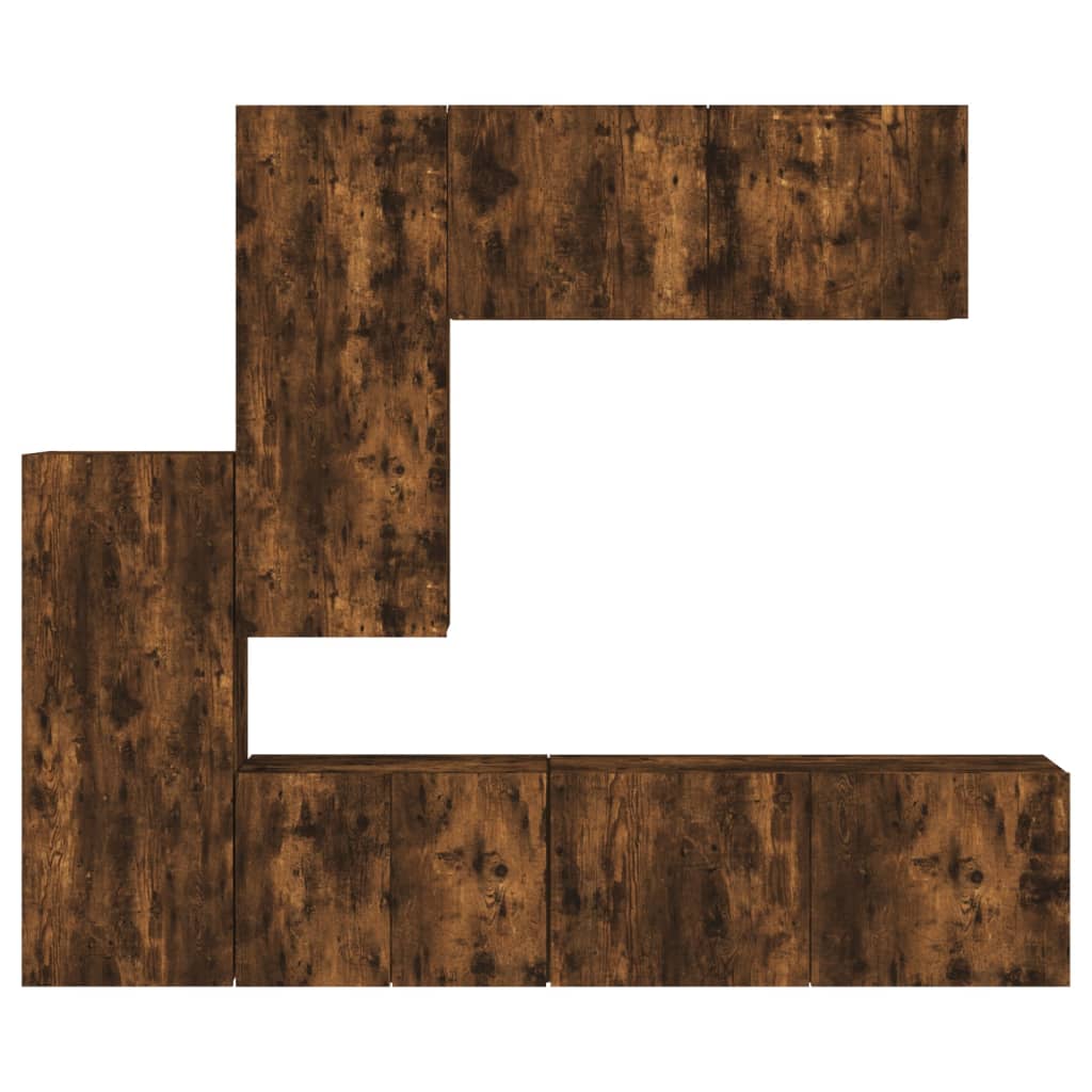 vidaXL Unități TV de perete, 5 piese, stejar fumuriu, lemn prelucrat