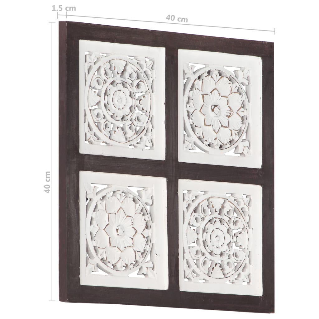 vidaXL Panouri perete sculptate manual, maro/alb, 40x40x1,5 cm, MDF vidaXL Panouri perete sculptate manual, maro/alb, 40x40x1,5 cm, MDF