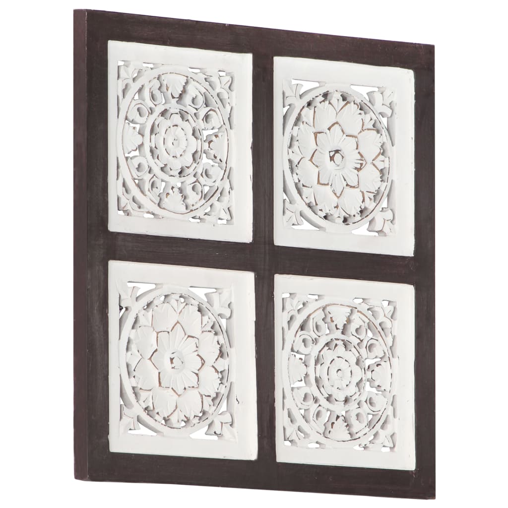 vidaXL Panouri perete sculptate manual, maro/alb, 40x40x1,5 cm, MDF vidaXL Panouri perete sculptate manual, maro/alb, 40x40x1,5 cm, MDF