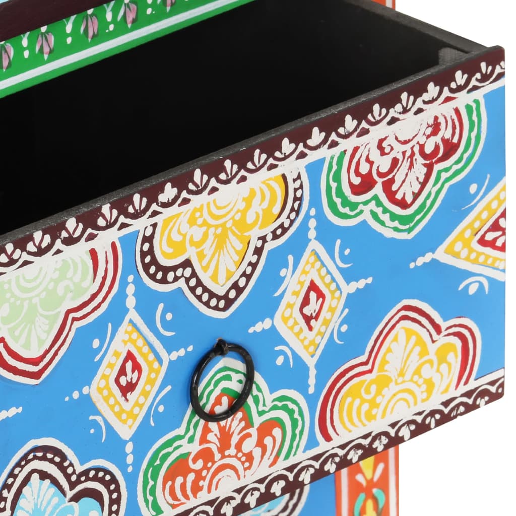 vidaXL Noptieră pictată manual, 40x30x50 cm, lemn masiv mango