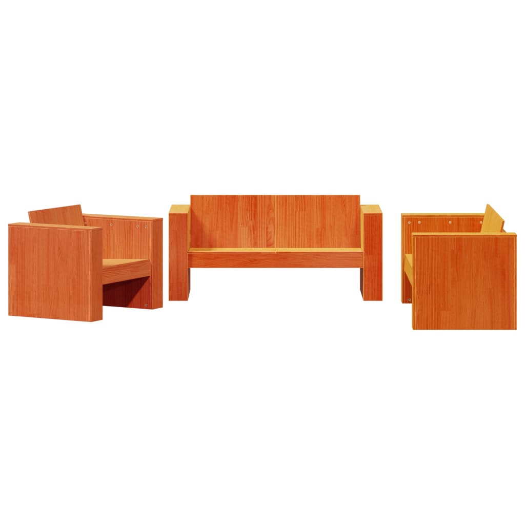 vidaXL Set mobilier grădină, 2 piese, maro ceruit, lemn masiv pin vidaXL Set mobilier grădină, 2 piese, maro ceruit, lemn masiv pin