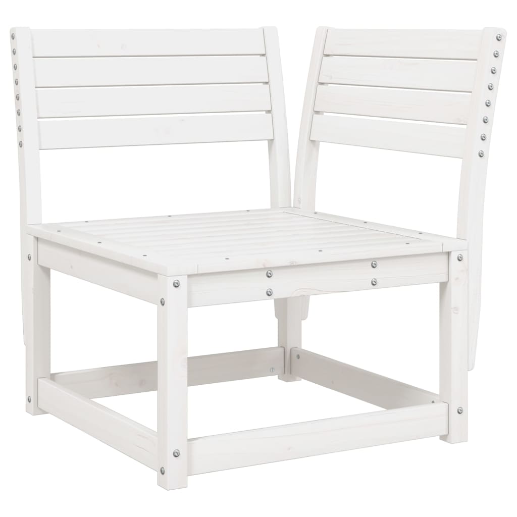 vidaXL Set mobilier relaxare de grădină, 4 piese, alb, lemn masiv pin