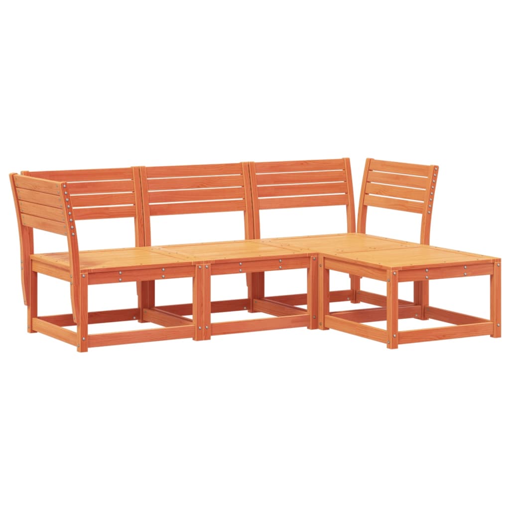 vidaXL Set mobilier pentru grădină 4 piese,maro ceruit, lemn masiv pin vidaXL Set mobilier pentru grădină 4 piese,maro ceruit, lemn masiv pin