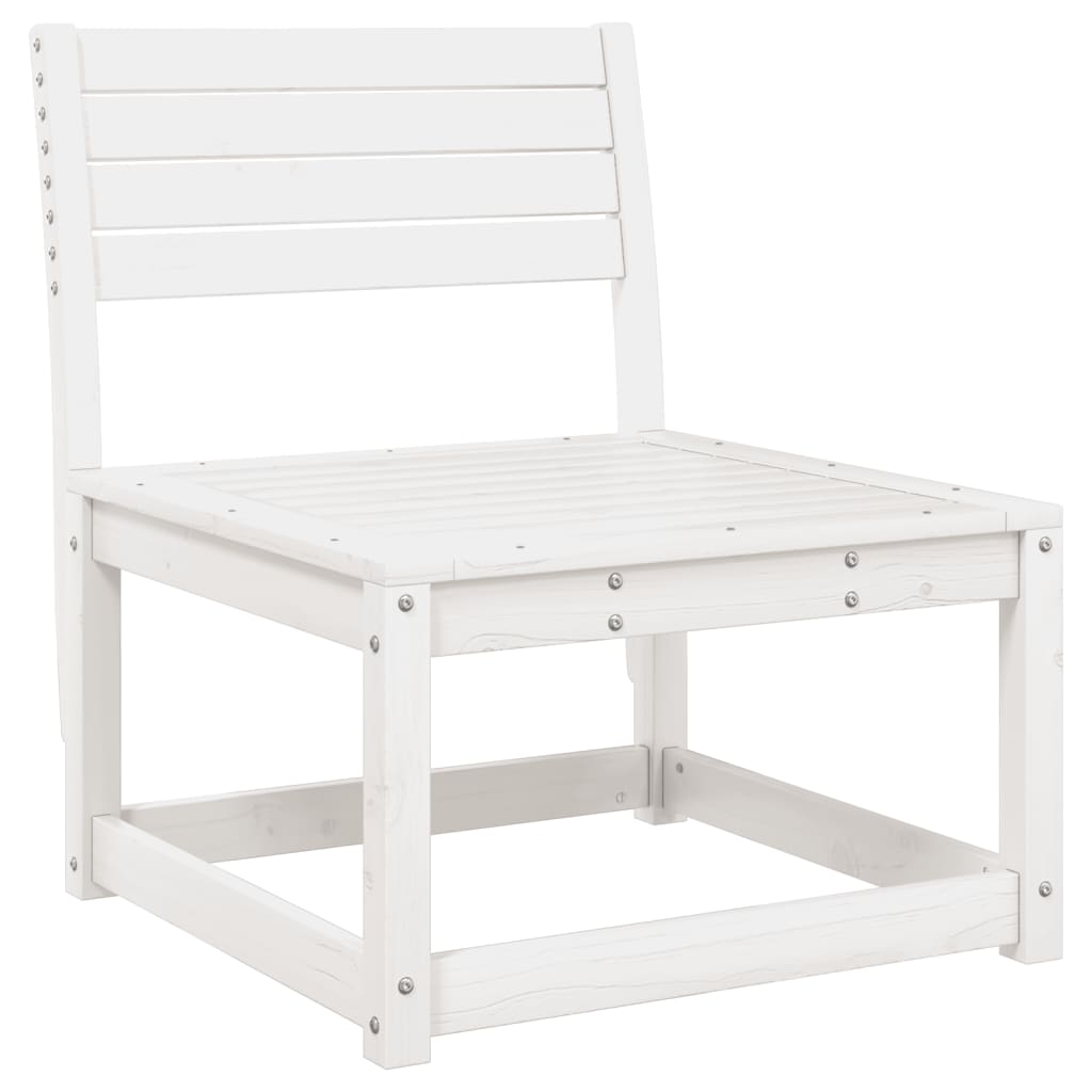 vidaXL Set mobilier relaxare grădină, 8 piese, alb, lemn masiv de pin
