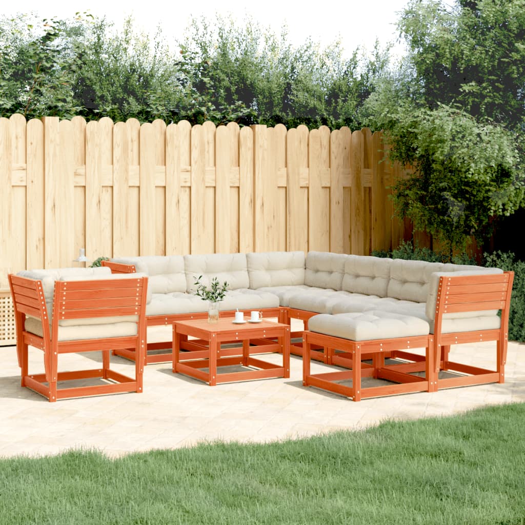 vidaXL Set mobilier de grădină cu perne, 8 piese, lemn masiv de pin vidaXL Set mobilier de grădină cu perne, 8 piese, lemn masiv de pin