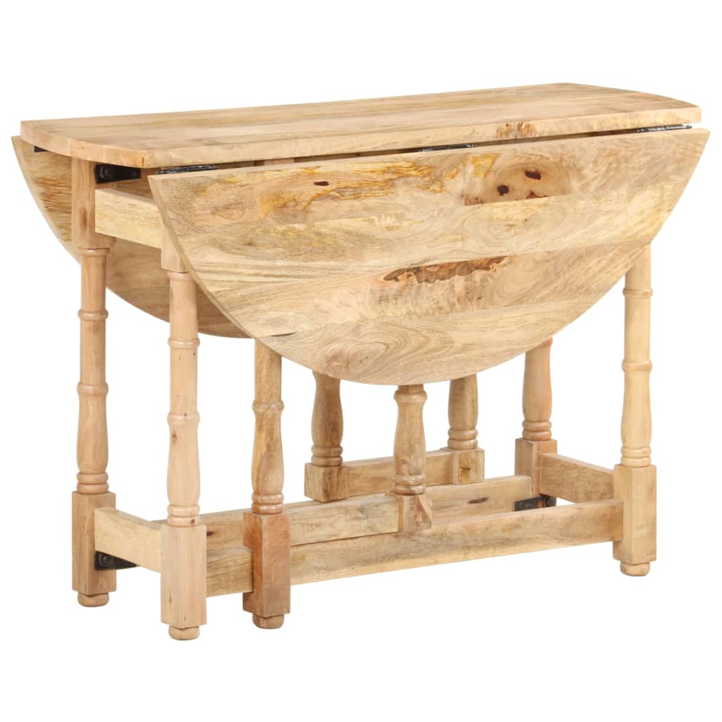 vidaXL Masă de bucătărie, 110x76 cm, lemn masiv de mango, rotundă