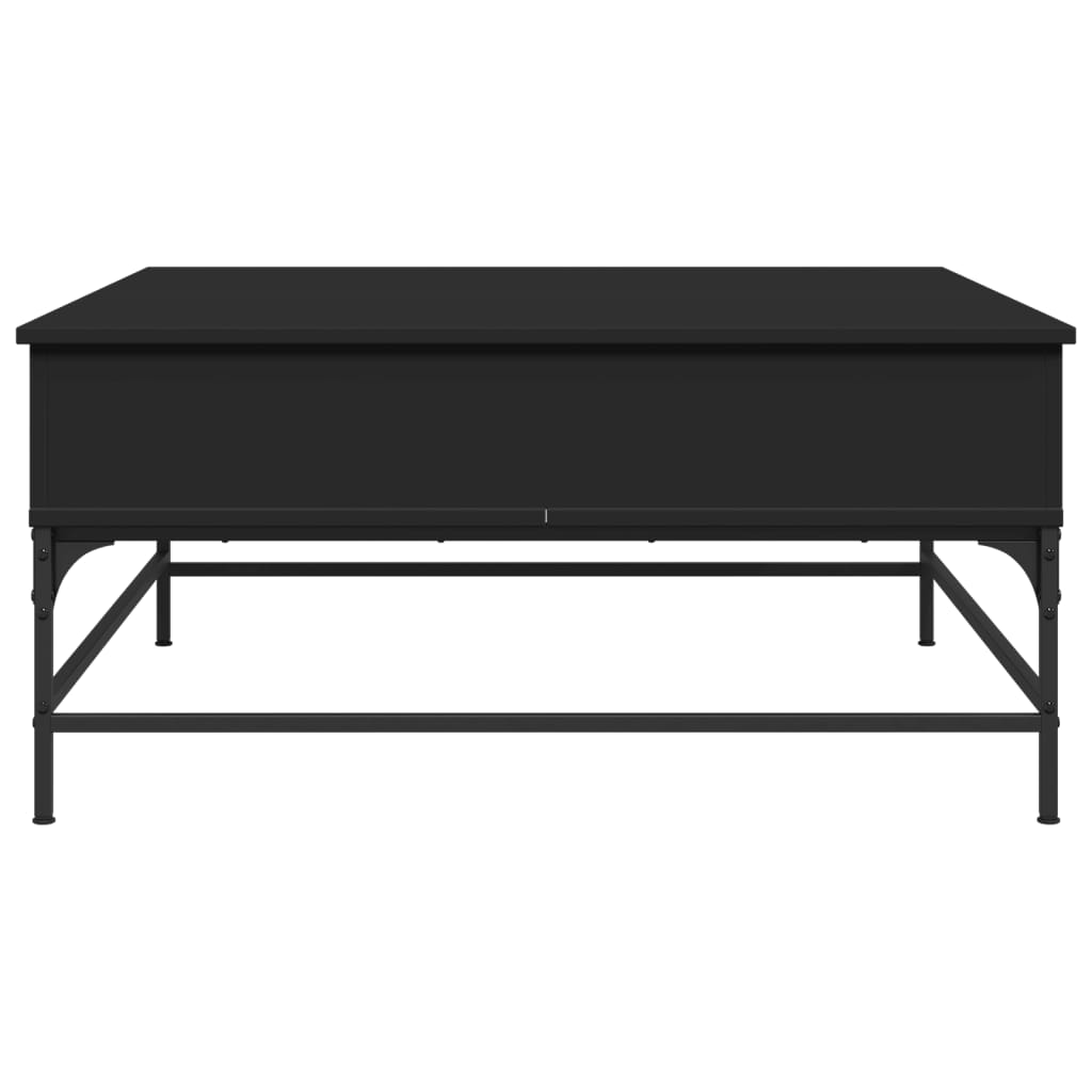 vidaXL Măsuță de cafea, negru, 95x95x45 cm, lemn prelucrat și metal