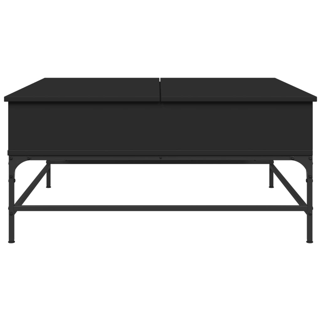 vidaXL Măsuță de cafea, negru, 95x95x45 cm, lemn prelucrat și metal