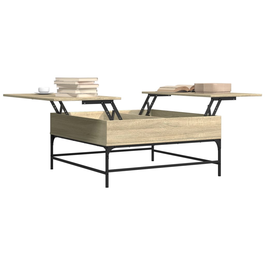 vidaXL Măsuță cafea stejar sonoma 95x95x45 cm lemn prelucrat și metal vidaXL Măsuță cafea stejar sonoma 95x95x45 cm lemn prelucrat și metal