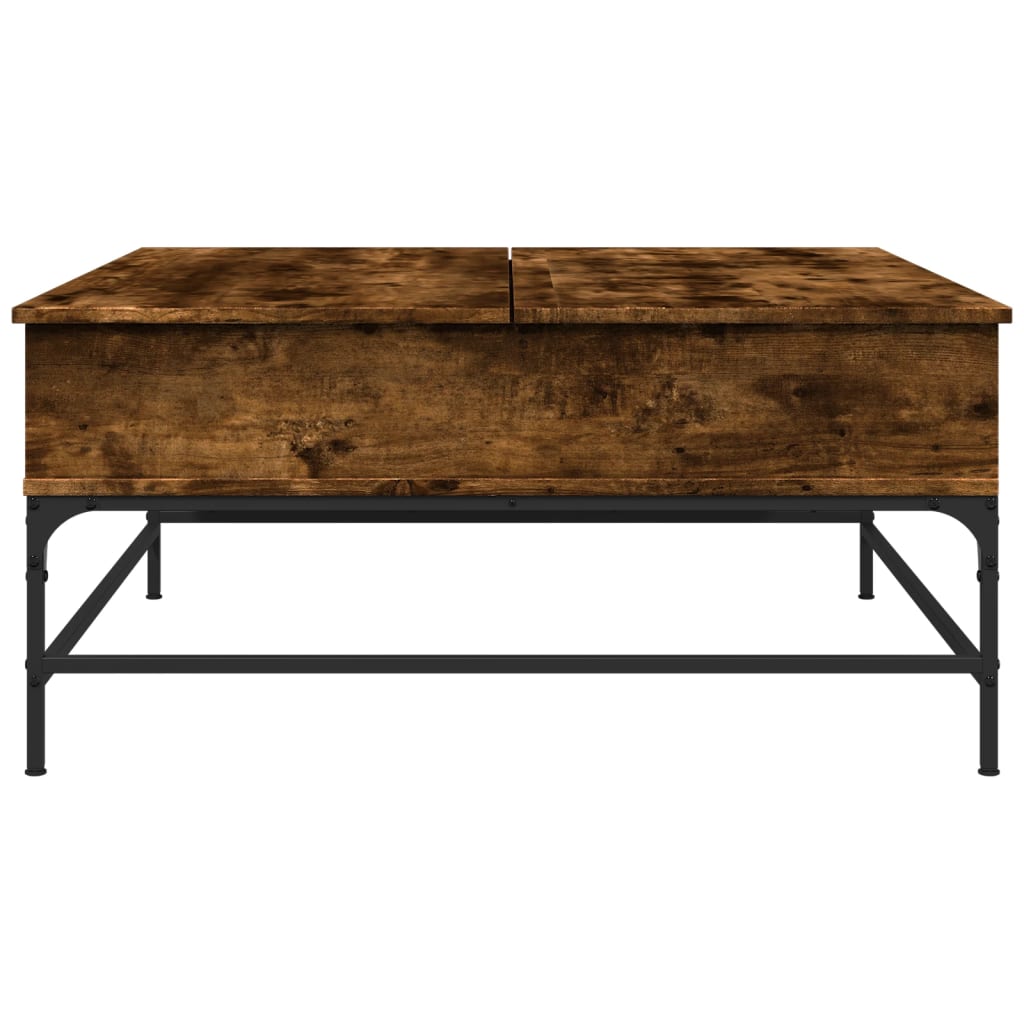 vidaXL Măsuță de cafea stejar fumuriu 95x95x45 cm lemn prelucrat/metal vidaXL Măsuță de cafea stejar fumuriu 95x95x45 cm lemn prelucrat/metal