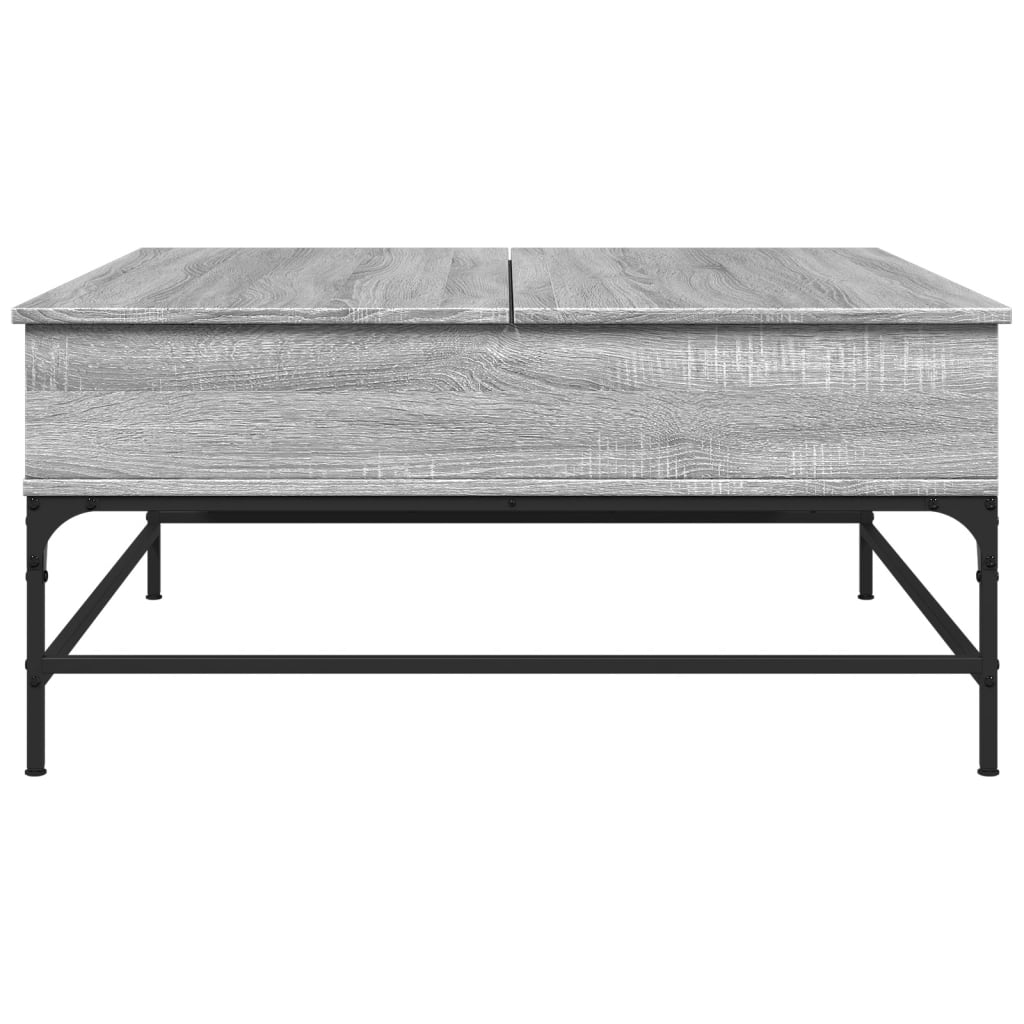 vidaXL Măsuță de cafea, gri sonoma, 95x95x45 cm, lemn prelucrat/metal