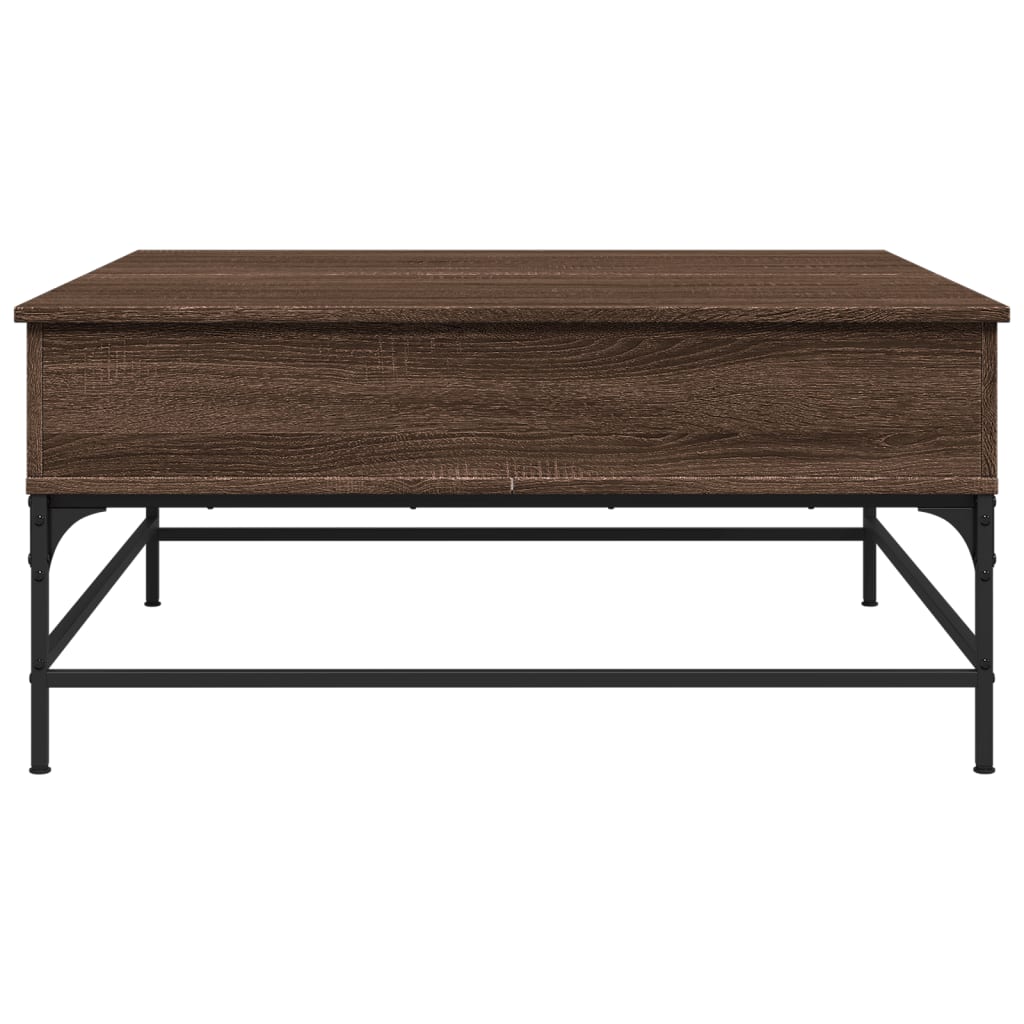 vidaXL Măsuță de cafea, stejar maro, 95x95x45 cm, lemn prelucrat/metal vidaXL Măsuță de cafea, stejar maro, 95x95x45 cm, lemn prelucrat/metal