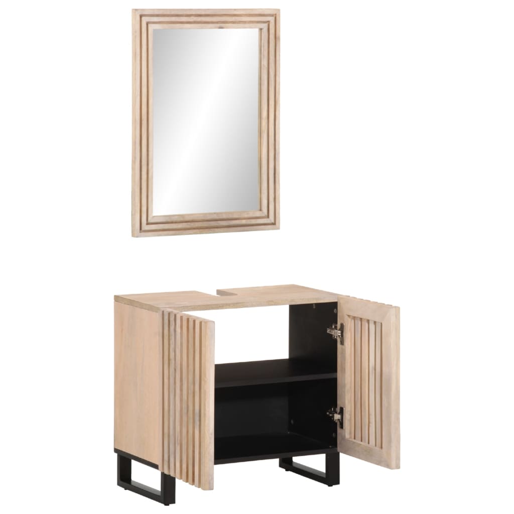 vidaXL Set mobilier de baie, 2 piese, lemn masiv de mango