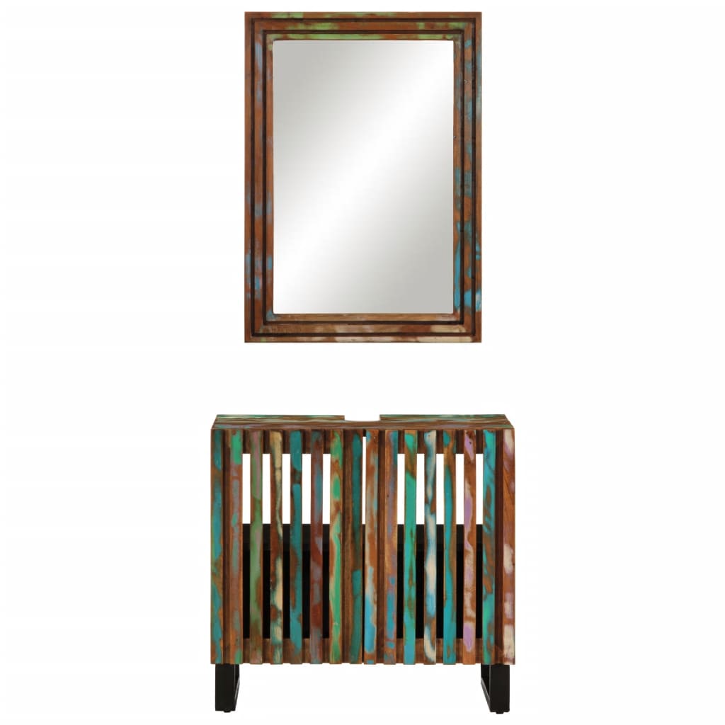 vidaXL Set mobilier de baie, 2 piese, lemn masiv de acacia