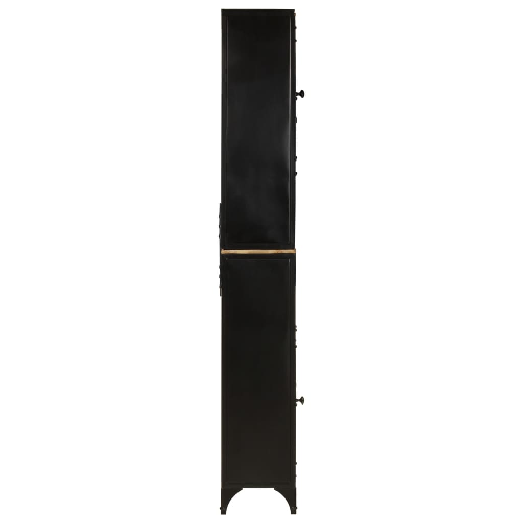 vidaXL Dulap de baie, 40x27x180 cm, fier și lemn masiv de mango