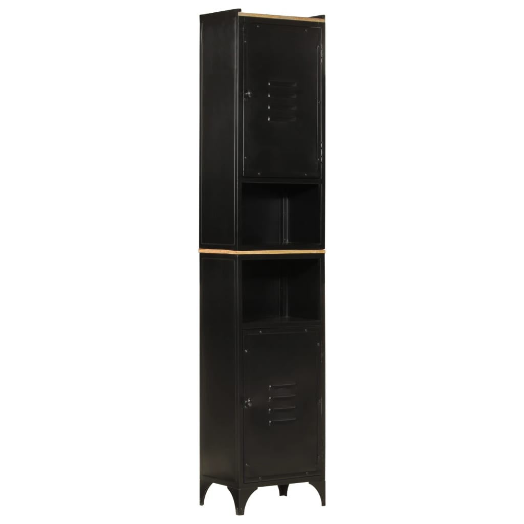 vidaXL Set mobilier de baie, 4 piese, fier și lemn masiv de mango
