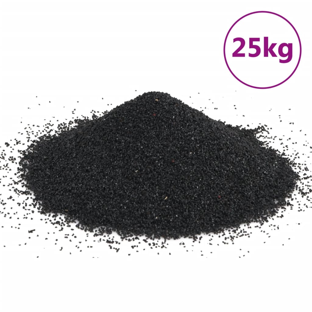 vidaXL Nisip de acvariu, 25 kg, negru, 0,2-2 mm