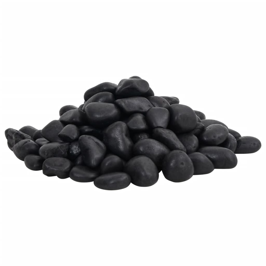 vidaXL Pietricele lustruite, 10 kg, negru, 2-5 cm