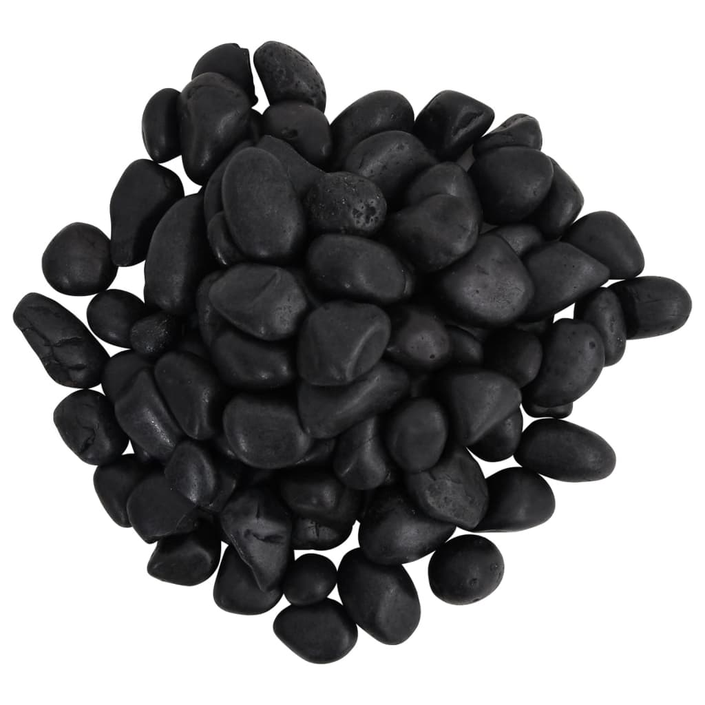 vidaXL Pietricele lustruite, 10 kg, negru, 2-5 cm