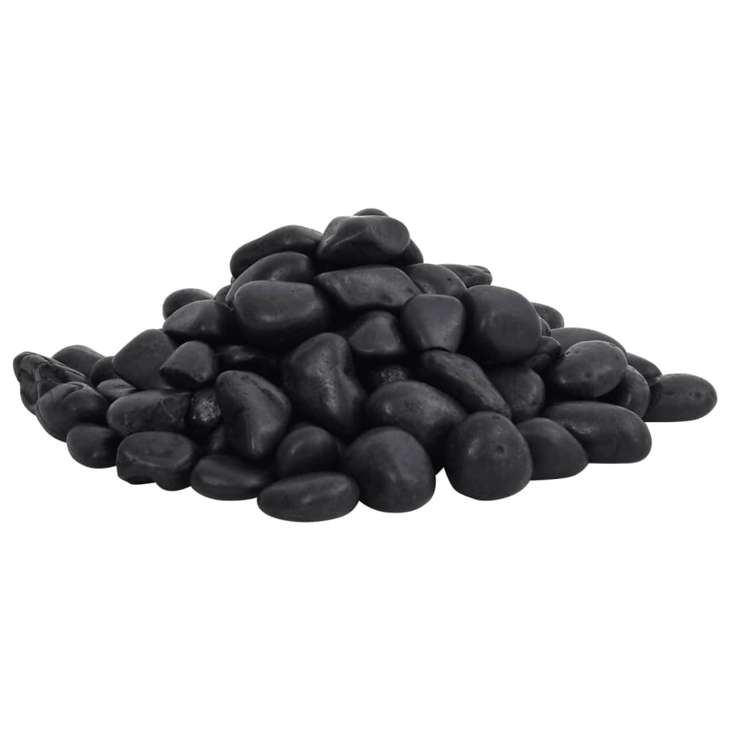 vidaXL Pietricele lustruite, 25 kg, negru, 2-5 cm
