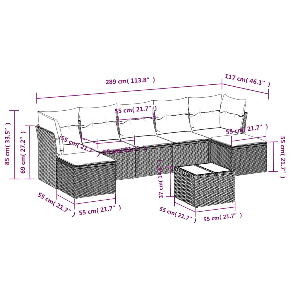 vidaXL Set mobilier de grădină cu perne, 8 piese gri deschis poliratan vidaXL Set mobilier de grădină cu perne, 8 piese gri deschis poliratan