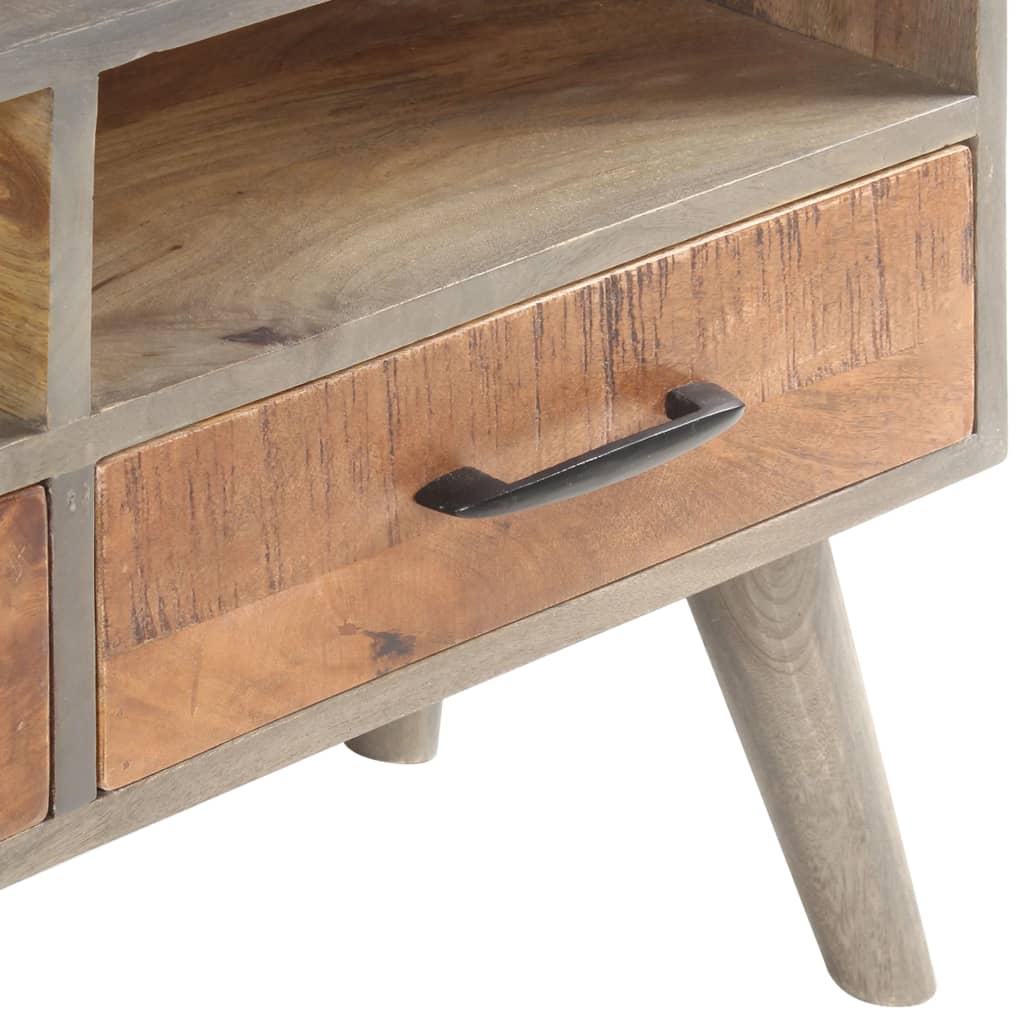 vidaXL Comodă TV, gri, 130x35x51 cm, lemn masiv de mango nefinisat vidaXL Comodă TV, gri, 130x35x51 cm, lemn masiv de mango nefinisat