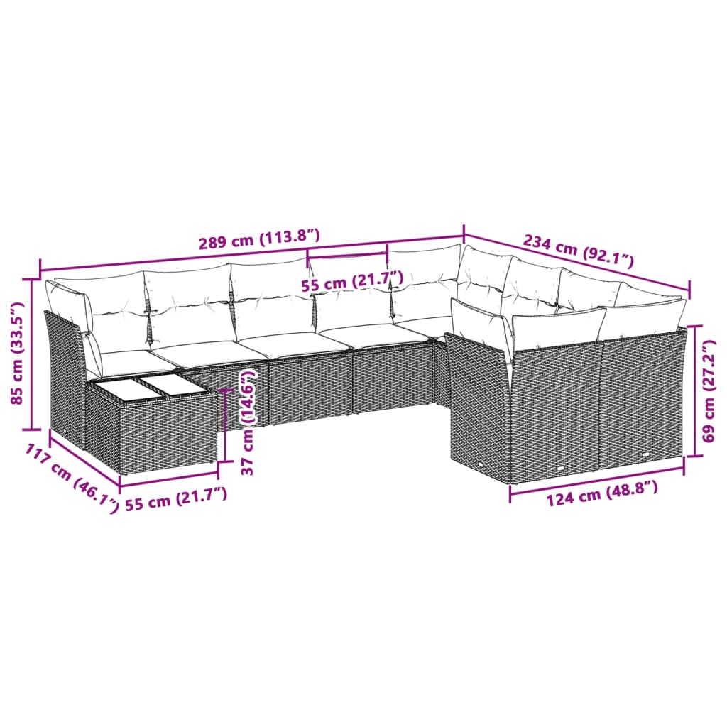vidaXL Set canapele de grădină cu perne 10 piese gri deschis poliratan vidaXL Set canapele de grădină cu perne 10 piese gri deschis poliratan