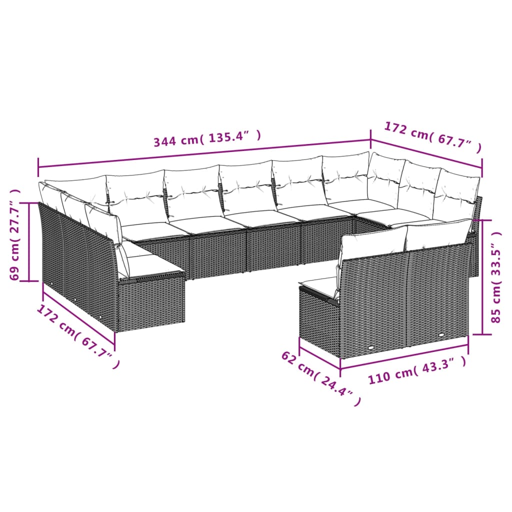 vidaXL Set mobilier de grădină cu perne, 9 piese, negru, poliratan vidaXL Set mobilier de grădină cu perne, 9 piese, negru, poliratan