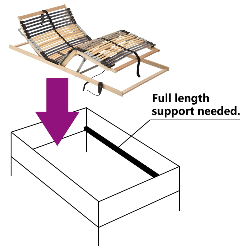 vidaXL Bază de pat electrică cu șipci, 42 șipci, 7 zone, 90 x 200 cm vidaXL Bază de pat electrică cu șipci, 42 șipci, 7 zone, 90 x 200 cm
