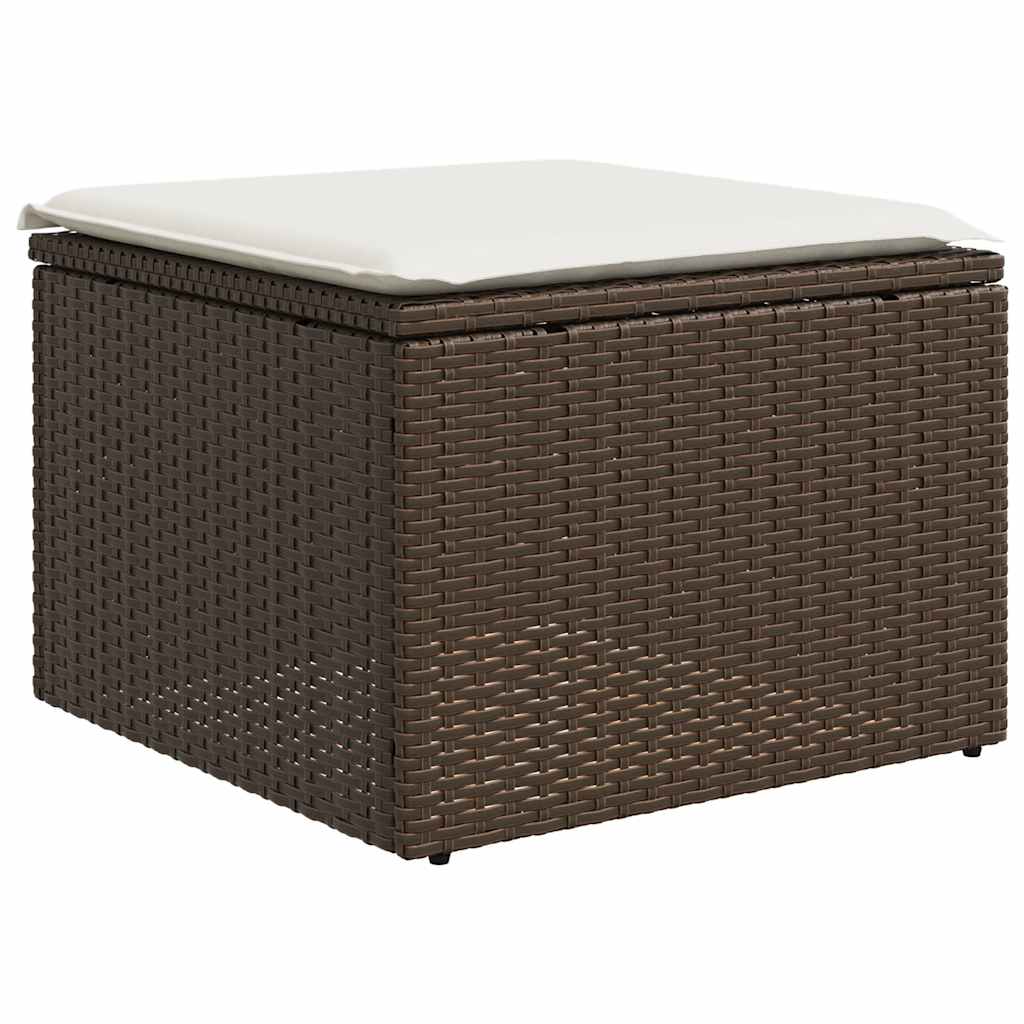 vidaXL Set canapele de grădină cu perne, 10 piese, maro, poliratan