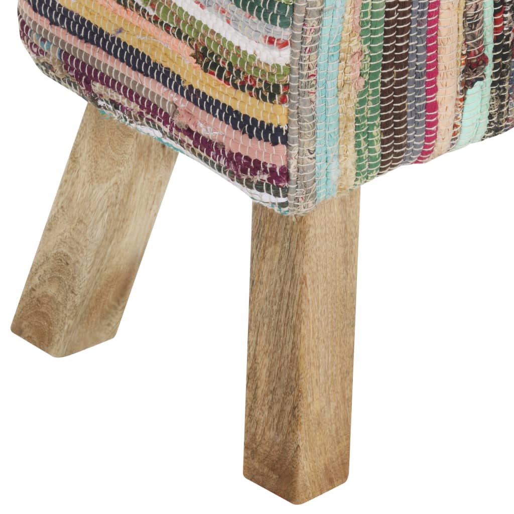 vidaXL Bancă, multicolor, 160 cm, țesătură chindi