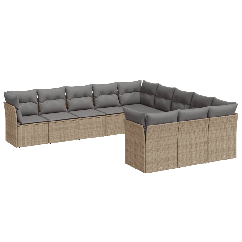 vidaXL Set canapele de grădină cu perne, 11 piese, bej, poliratan vidaXL Set canapele de grădină cu perne, 11 piese, bej, poliratan