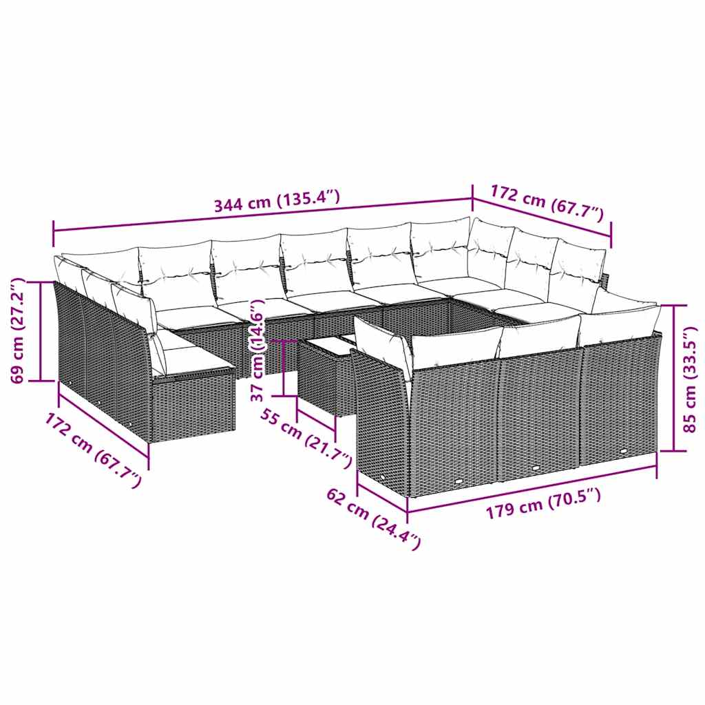 vidaXL Set mobilier de grădină cu perne,14 piesegri deschis, poliratan vidaXL Set mobilier de grădină cu perne,14 piesegri deschis, poliratan