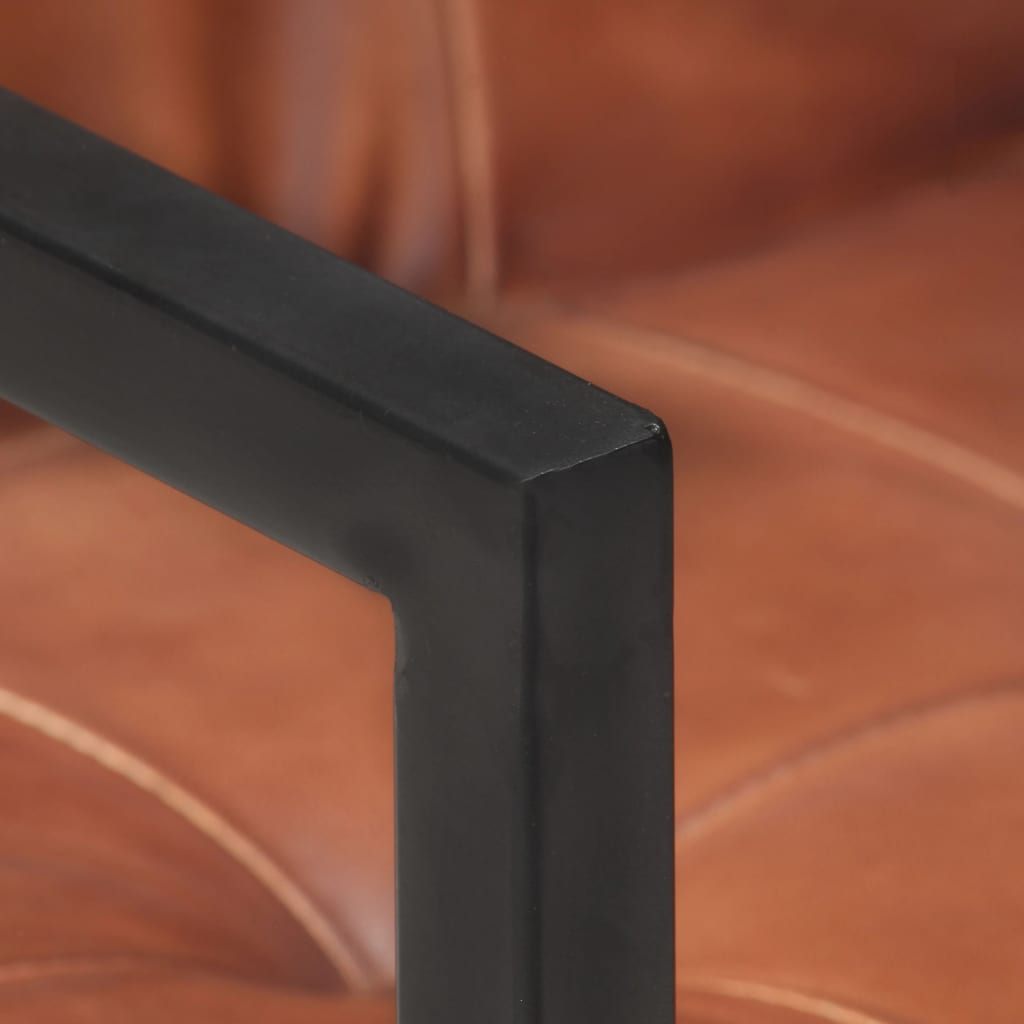 vidaXL Scaune de bucătărie consolă, 2 buc., maro, piele naturală