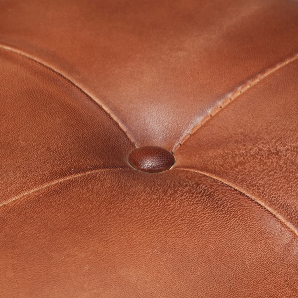 vidaXL Scaune de bucătărie consolă, 2 buc., maro, piele naturală