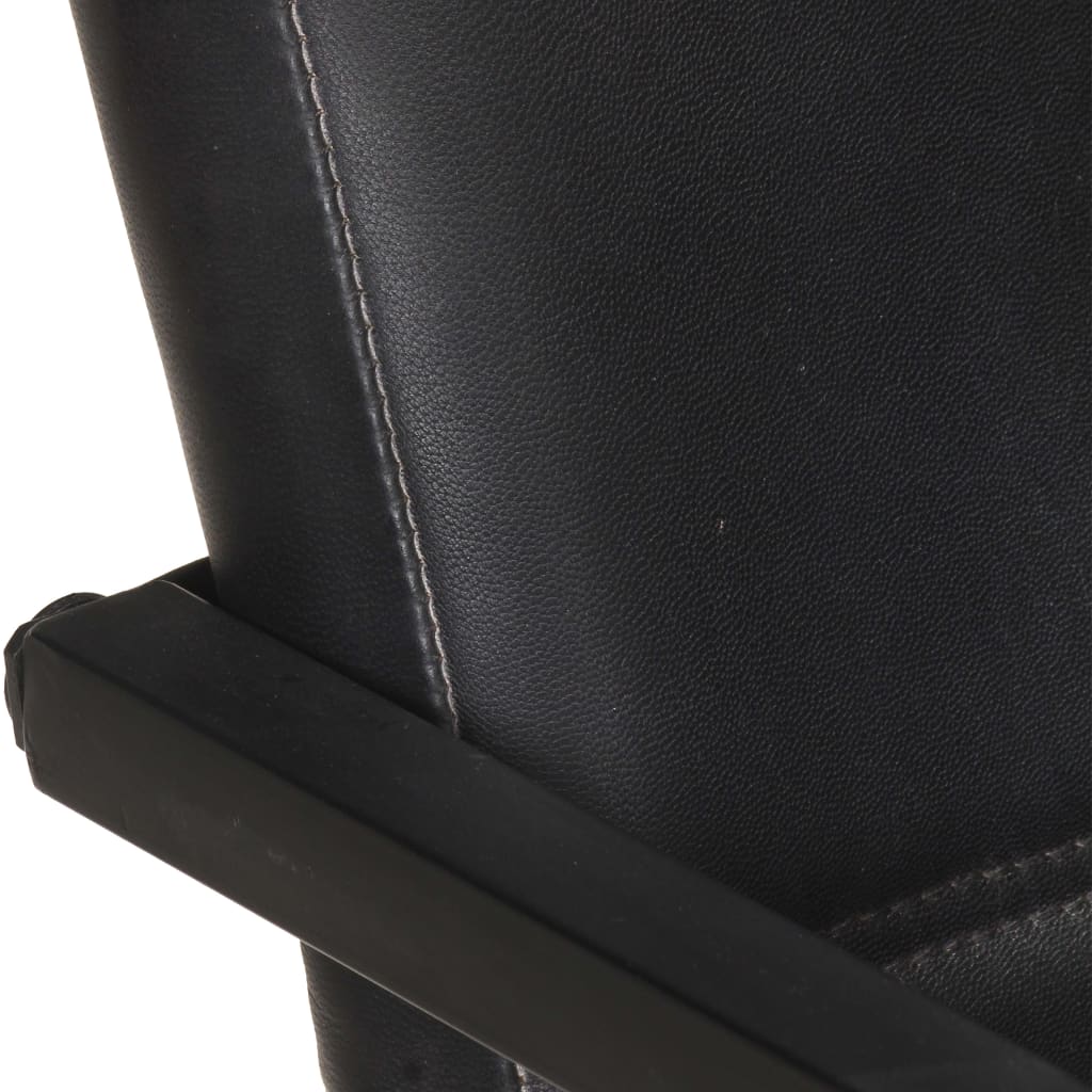 vidaXL Scaune de masă tip consola 2 buc. negru, piele naturală vidaXL Scaune de masă tip consola 2 buc. negru, piele naturală