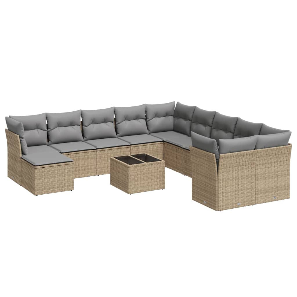 vidaXL Set canapele de grădină cu perne, 12 piese, bej, poliratan vidaXL Set canapele de grădină cu perne, 12 piese, bej, poliratan