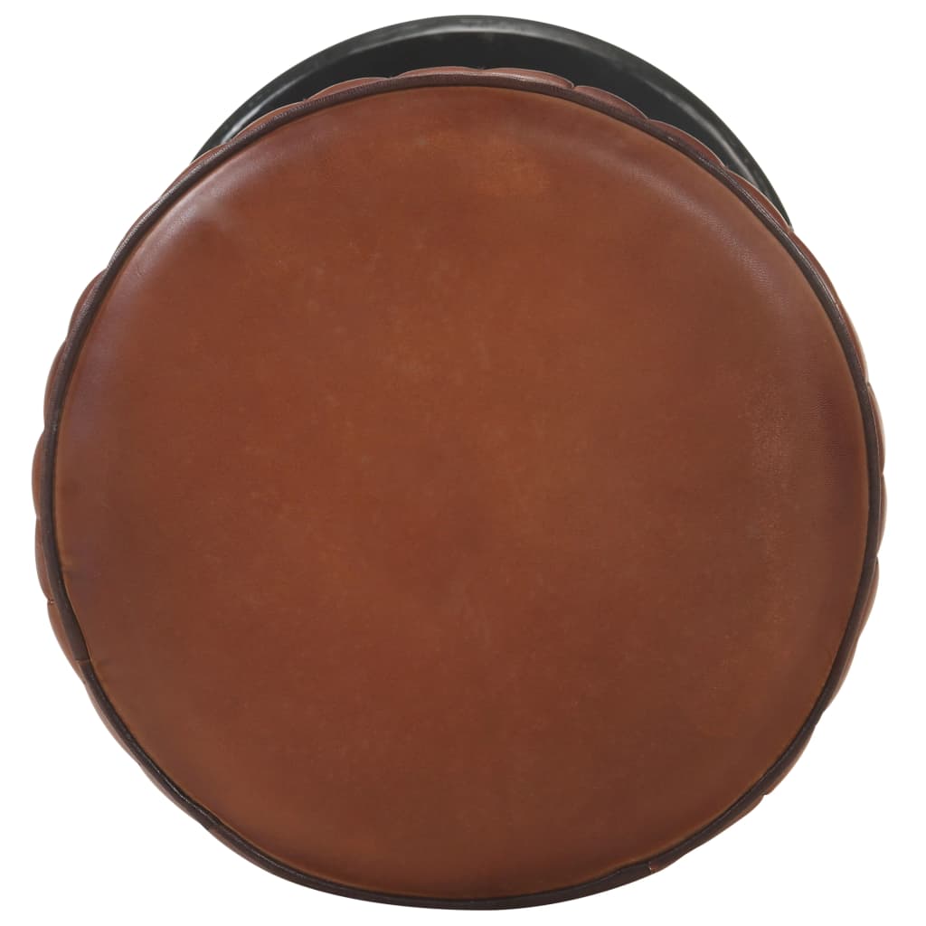 vidaXL Scaun de bar, maro, piele naturală vidaXL Scaun de bar, maro, piele naturală