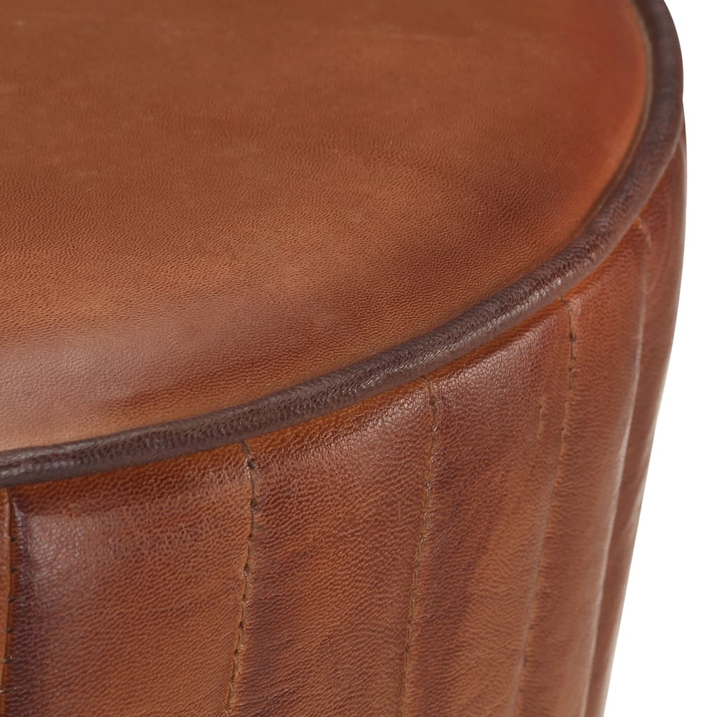 vidaXL Scaun de bar, maro, piele naturală vidaXL Scaun de bar, maro, piele naturală