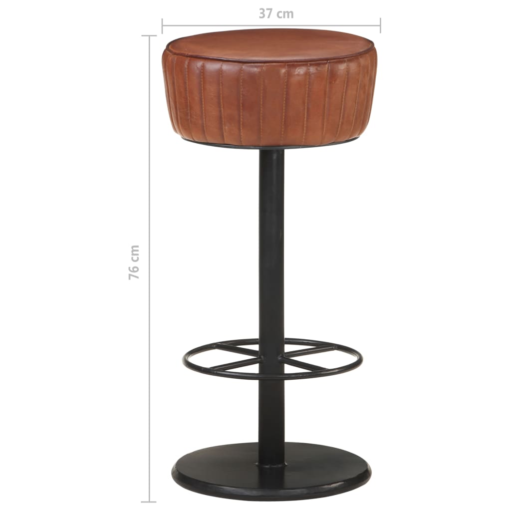 vidaXL Scaun de bar, maro, piele naturală vidaXL Scaun de bar, maro, piele naturală
