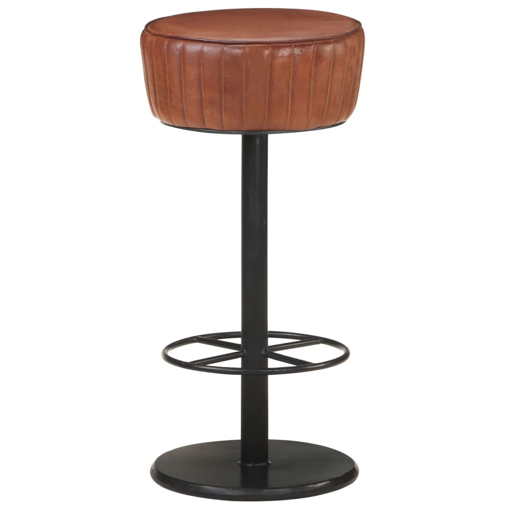 vidaXL Scaun de bar, maro, piele naturală vidaXL Scaun de bar, maro, piele naturală