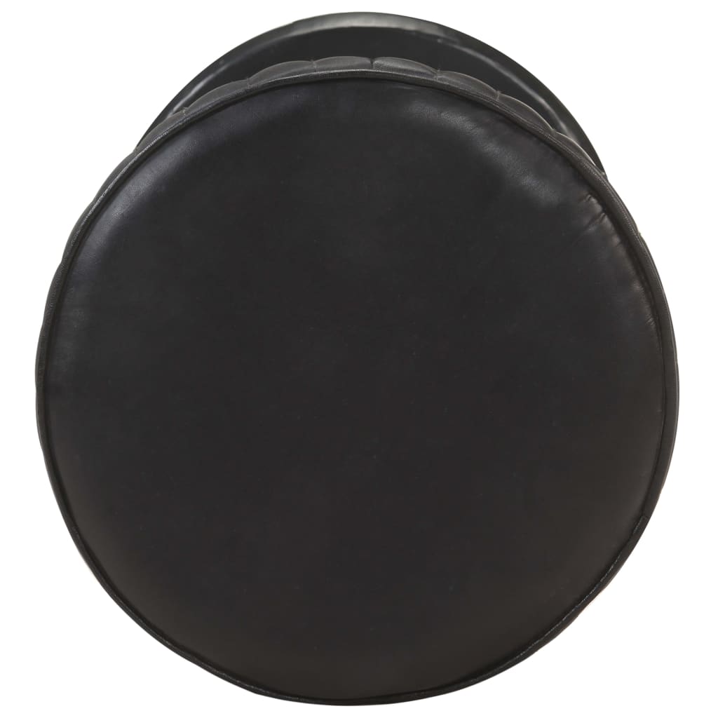 vidaXL Scaun de bar, negru, piele naturală vidaXL Scaun de bar, negru, piele naturală