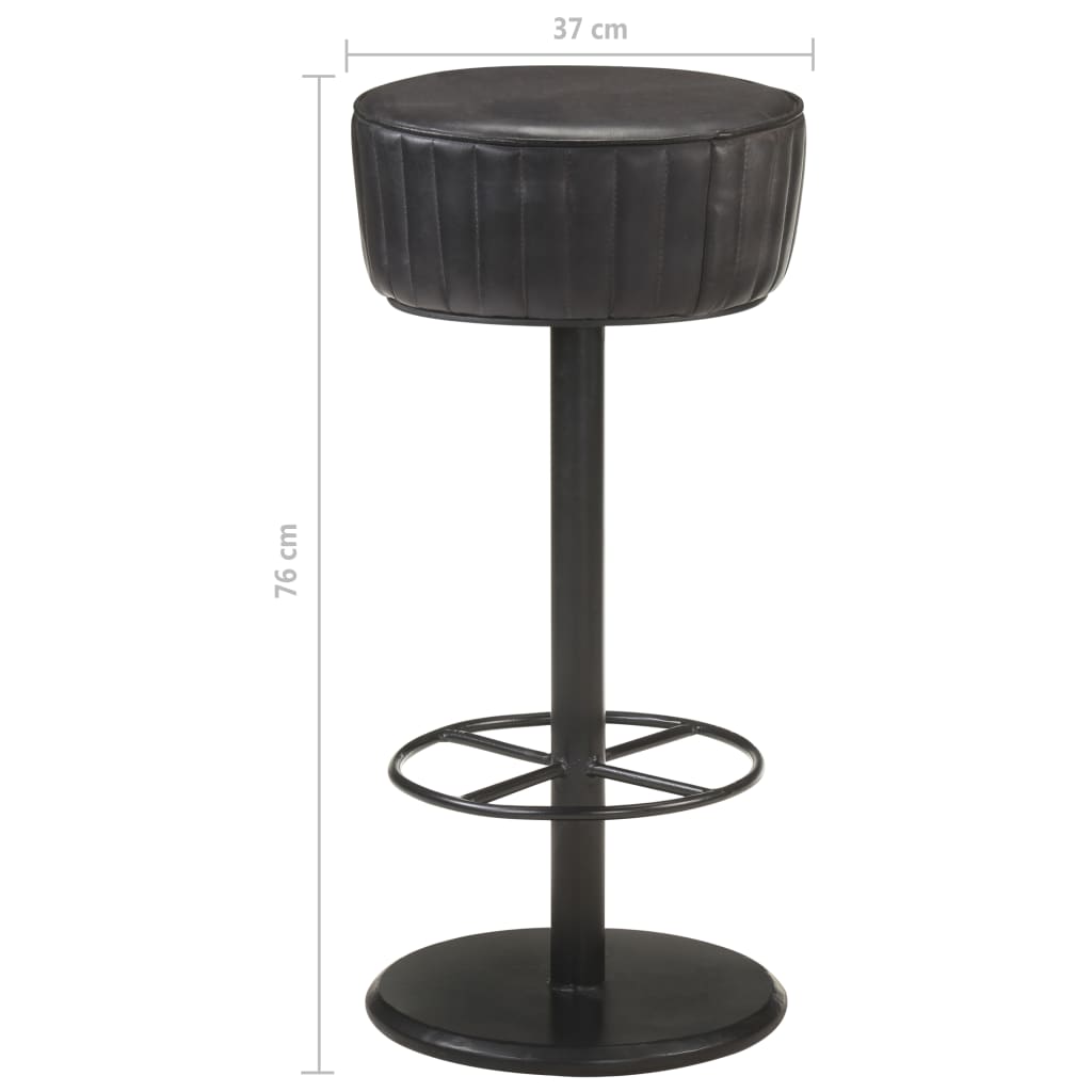 vidaXL Scaun de bar, negru, piele naturală vidaXL Scaun de bar, negru, piele naturală