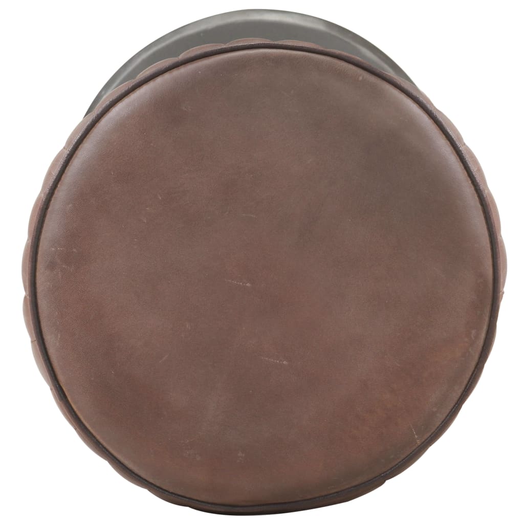 vidaXL Scaun de bar, maro învechit, piele naturală vidaXL Scaun de bar, maro învechit, piele naturală