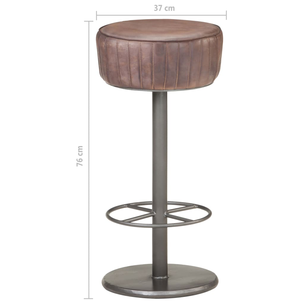 vidaXL Scaun de bar, maro învechit, piele naturală vidaXL Scaun de bar, maro învechit, piele naturală